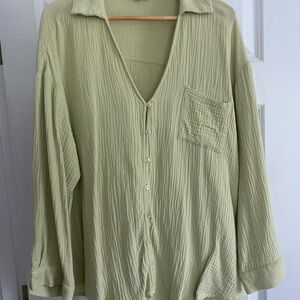 La Lavon Pale Green Boho Top